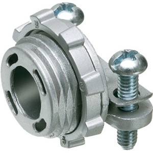 Arlington 8400 1/2" Knockout Cable Connector with Round End Stop, 100-Pack, Silver