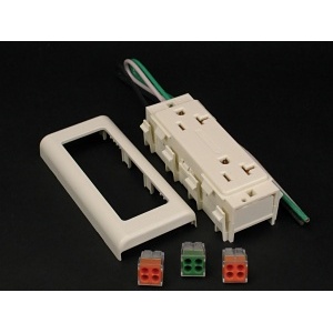 Wiremold V2427GT 2400 20A Duplex Receptacle Fitting, Ivory, TAA Compliant