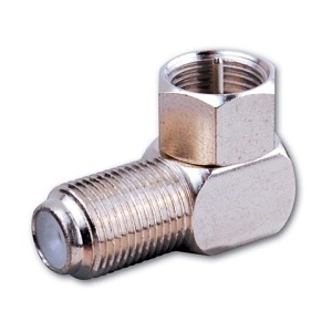 Evolution VAD21 Right Angle Female "F" Jack to Male "F" Plug Adapter