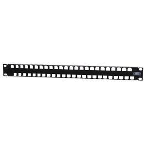 Hubbell UDX48E1U 48-Port XCELERATOR Multimedia Panel, Unloaded, Black