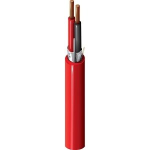 Belden 5220FL 16/2 Solid Shielded Fire Alarm Cable, 1000', Red