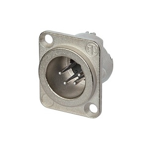 NEUTRIK NC4MD-LX 4-Pole Male Receptacle, Solder Cups, Nickel Housing
