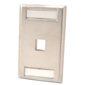 Ortronics OR-KSSS1 Wall Plate, Stainless Steel, 1 Port