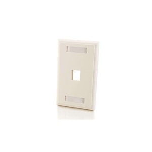 C2G CG-03710 1-Port Keystone Single Gang Wall Plate, Ivory