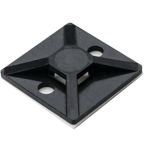 HellermannTyton MB3A0M4 Cable Tray and Tie Mount, Rubber Adhesive Cable Tie Mount, 0.75 0.75", 100-Pack, Black