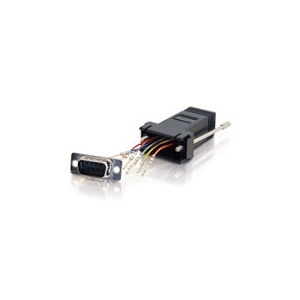 C2G CG-02947 RJ45 to DB9 Male Serial RS232 Modular Adapter, Black