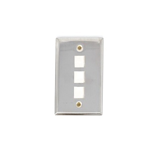 Dynacom 10600-P3-SS Wall Plate, Stainless-Steel Wp Single-Gang 3-Port