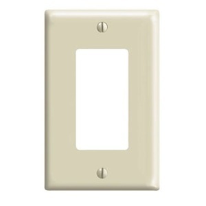 Leviton 80601-00I Decora 1-Gang GFCI Device Wallplate, Ivory