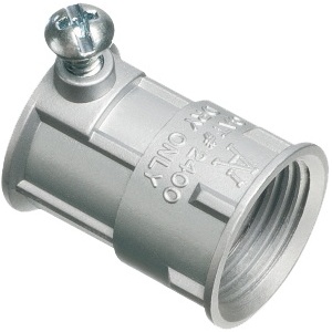 Arlington 2400 1/2" EMT to 1/2" Female Threaded Rigid, Zinc Combination Coupling, 50-Pack, Silver