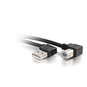 C2G CG-28109 USB 2.0 Right Angle A/B Cable, 3.3' (1m), Black
