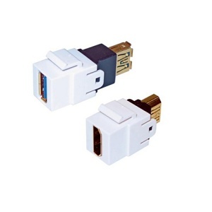 Belden AX105345-EW KeyConnect Multimedia Module HDMI Coupler, Version 1.4, Female to Female, Gold Plated, Electric White