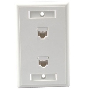 C2G CG-27416 2-Port CAT5E RJ45 Configured Single Gang Wall Plate, White