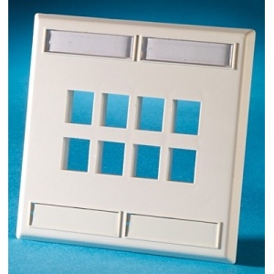 Ortronics KSFP8-88 8-Port Dual Gang Keystone Faceplate, Cloud White