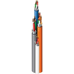 Belden 538AFS Access Control Cable, Riser-CMR, 3-18 AWG pairs, 4-16 AWG conductors, 4-18 AWG conductors, 2-18 AWG conductors, Shielded, Banana Peel, 1000'
