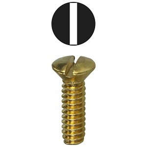 Dottie 414BRS Screw, #6-32 1/2" Brass Slotted Oval Head Wall Plate Screw