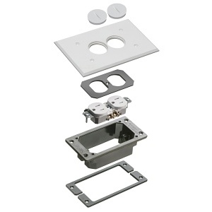 Arlington FLBC101WTK Trim Kit for Non Metallic Concrete Floor Boxes, White