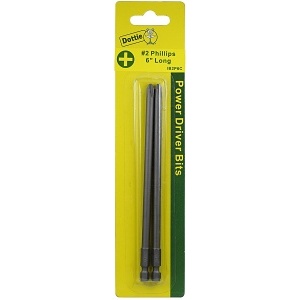Dottie IB2P6C Drill Bit, #2 6" Phillips Power Bit Carded