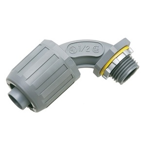 Arlington NMLT905 Conduit Adapter, 1/2" 90-Degree Non-Metallic Liquid-Tight Push Connector