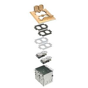 Arlington FLB5551MB 2 Gang Floor Box Kit, Faceplates & Mounting Boxes