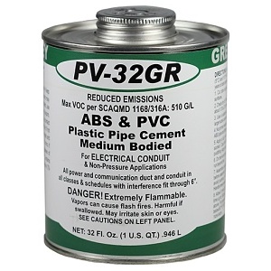 Dottie PV32GR Sealant, Gray Abs and PVC Cement Quart