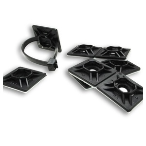 Dottie DT100SB Cable Tray and Tie Mount, 1" 1" UV Black Cable Tie Mounting Base
