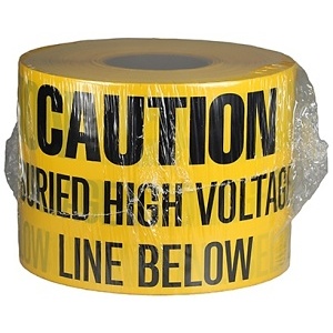 Dottie UT32D 6" x 1000' Yellow Underground Tape with Caution Message