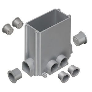 Arlington FLBC101RK Non-Metallic Concrete Box with Plugs and Mud Cover, Gray