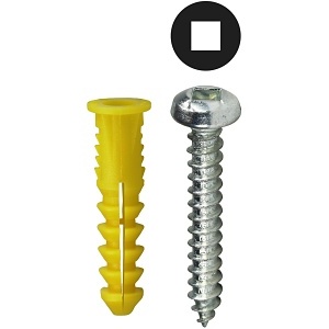 Dottie 2AKDDTP Anchor, #10 Yellow Wing Conical Anchor Kit with Pan Head Square