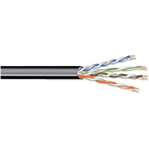 West Penn 4245IOBK1000 CAT5e Network Cable, 1m, Black