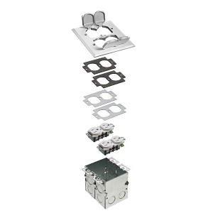 Arlington FLB5551NL 2-Gang Metal Cover Kit, Nickel Plated