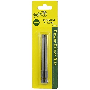 Dottie IB1S4C Drill Bit, #1 4" Slotted Power Bit Carded