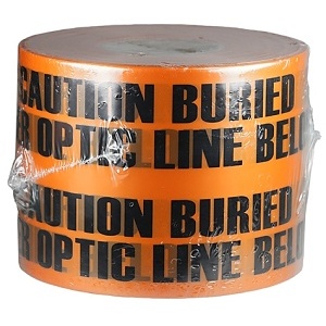 Dottie UT47D 6" x 1000' Orange Underground Tape, Marked 'CAUTION BURIED' for Safety and Visibility