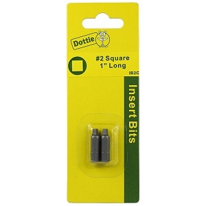 Dottie IB2C Drill Bit, #2 x 1-Inch Square Drive Insert Bit, Carded