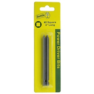 Dottie IB24C #2 x 4-Inch Square Drive Power Bit, Carded