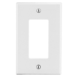 Hubbell P26W 1-Gang Decorator Wall Plate, White