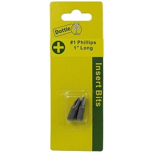 Dottie IB1PC #1 x 1-Inch Phillips Insert Bit, Carded for Retail Display