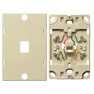 Hubbell NS722I Wall Phone Plate, 6-Position, 4-Conductor
