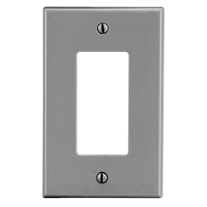 Hubbell P26GY 1-Gang Decorator Wall Plate, Gray