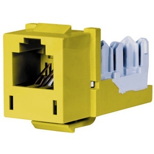 Hubbell HXJUY HXJ USOC Keystone Jack, Yellow