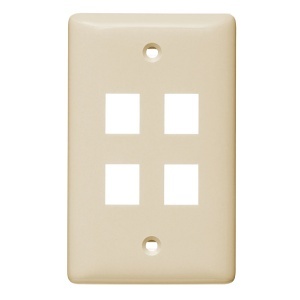 Hubbell NSP14LA 1-Gang 4-Port Wall Plate
