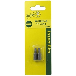 Dottie IB0SC Slotted Insert Bit, #0 x 1"