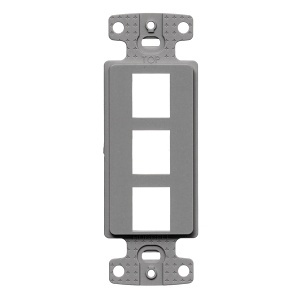 Hubbell NS613GY 3-Port Decorator Frame Plate, Gray