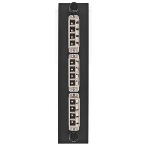 Hubbell FSPNLCQS3BE Fiber Optic Patch Panel with 12 Ports and 3 LC Quad Zirconia Beryllium Connectors