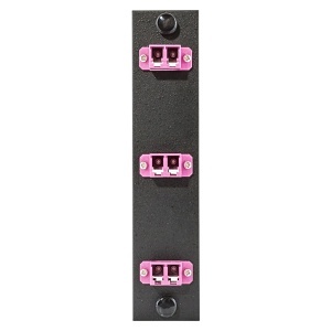 Hubbell FSPNLCDS3VI Fiber Optic Patch Panel, Supports 6 Ports with 3 LC Duplex Zirconia Enhanced Visual Identification