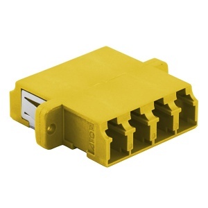 Hubbell FANLCQSS6Y Fiber Optic Cable Connector, LC Quad Scramjet Design, Pack of 6, Yellow