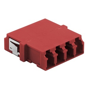 Hubbell FANLCQSC6R Fiber Optic Cable Connector, LC Quad Snap Mount, 6-Pack, Red