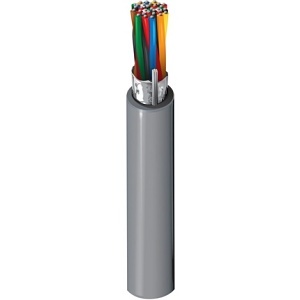 Belden 1425A0601000 24/15 Computer EIA RS-232/422 Cable, Stranded (7x32) Tinned Copper Conductors, Datalene Insulation, Overall Beldfoil Shield (100% Coverage), 1000', Chrome