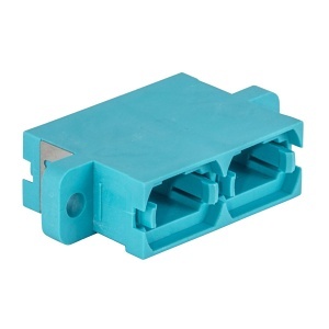 Hubbell FANMTPDSAQ Fiber Adapter, MPO, Screw Mount, 6-Pack, Aqua