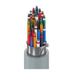Belden 95430601000 24-25 Stranded TC Electronic Multi-Conductor Cable, CMG, Semi-Rigid PVC Insulation, Overall Beldfoil Shield, PVC Jacket, 1000' Reel, Chrome