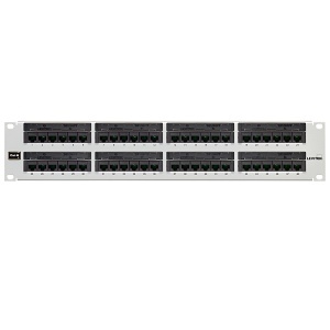 Leviton 69586-W48 CAT6 Flat 110-Style Patch Panel, 48-Port, 2U RSM, White